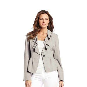 Rafaella Ruffle Jacket in Stone Gray (US 6)
